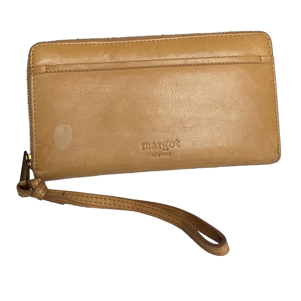 Margot Tan Leather Double Compartment Wallet